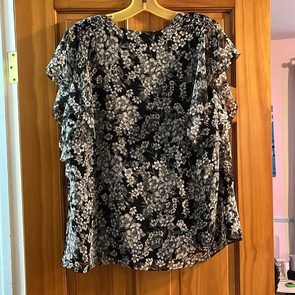Blouse With Flutter Sleeve - image 3